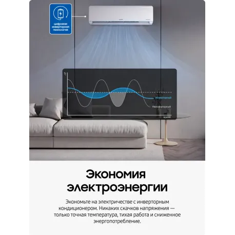 Кондиционер Samsung AR09TXHQASINUA: инверторный, с HD-фильтром, для площади до 25 м²-2