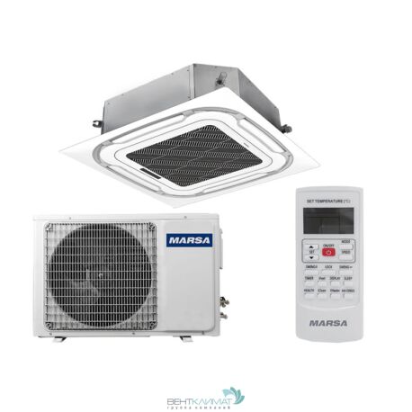 Кассетный кондиционер Marsa MRK-24UHAN/ MRK-24HANE-W - компактный и эффективный кондиционер для быстрого охлаждения и обогрева помещений. Оснащен удобными функциями и отличается надежностью. Подойдет для использования как в домашних условиях, так и в офис