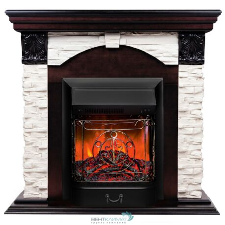Электрокамин Dublin Lux AO с очагом Majestic Lux Black