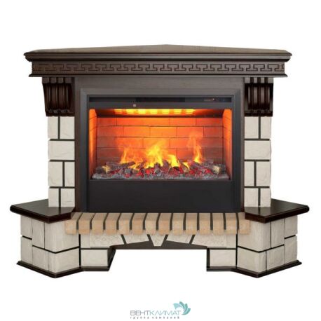 Электрокамин RealFlame Stone Coner 26 AO с очагом 3D Helios 26