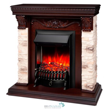 Электрокамин RealFlame Patricia NT с Fobos s Lux BL, звук потрескивания дров